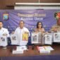 Direktorat Reserse Kriminal Umum (Ditreskrimum) Polda Kepri bersama Satreskrim Polres Lingga mengungkap kasus pembunuhan terhadap perempuan, saat press rilis, Senin (11/5/2026). Foto: Istimewa