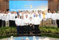 Kepala BP Batam, Amsakar Achmad, mengapresiasi Musyawarah Konsolidasi Persatuan Kadin Batam di Balairungsari, Gedung Bida Utama BP Batam, Batam Centre, Kamis (30/4/2026). Foto: Humas BP Batam