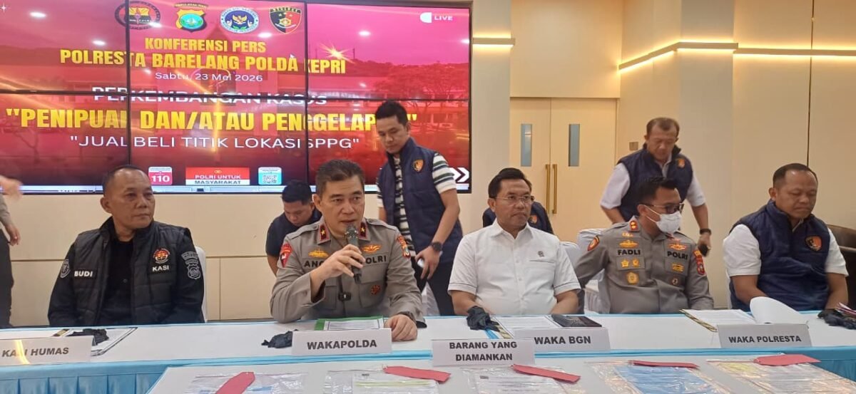 Konferensi pers di Mapolresta Barelang, Sabtu (23/5/2026).
