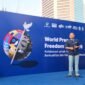 Ketua Dewan Pers Komaruddin Hidayat, dalam peringatan World Press Freedom Day 2026 yang digelar dalam suasana car free day di Jakarta, Minggu (3/5/2026). Foto InfoPublik/Bismo Agung