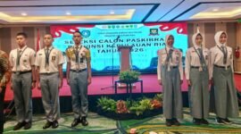 Dua putra terbaik daerah, Bagas Randy Putra Azimarsono dan Ridho Athaullah Putra Dwi Pratama, sukses lolos Seleksi Calon Pasukan Pengibar Bendera Pusaka (Paskibraka) Tingkat Provinsi Kepulauan Riau. Foto: Humas Diskominfo Batam