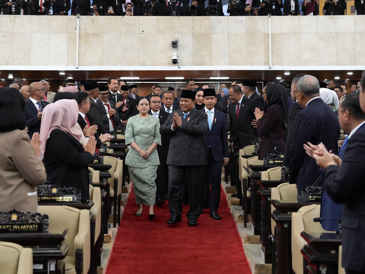 Presiden RI Prabowo Subianto saat pidato dalam Rapat Paripurna ke-19 DPR RI mengenai Kerangka Ekonomi Makro dan Pokok-Pokok Kebijakan Fiskal (KEM dan PPKF) RAPBN 2027 di Gedung DPR RI, Jakarta, Rabu (20/5/2026). Foto: Bakom RI