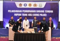 Sebanyak 5.454 lembar uang Rupiah tidak asli dimusnakan di Kantor Perwakilan Bank Indonesia Provinsi Kepri, Kamis (21/5/2026). Foto: Istimewa