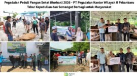 PT Pegadaian Kantor Wilayah II Pekanbaru kembali menggelar program Pegadaian Peduli Pangan Sehat (Kurban) 2026 pada Hari Raya Iduladha 1447 H. Foto: Istimewa