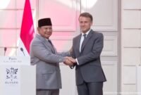Presiden Republik Indonesia, Prabowo Subianto, dalam upacara penyambutan resmi kenegaraan di Paris, Prancis, Kamis (28/5/2026). (Tangkapan Layar Youtube BPMI Setpres)

