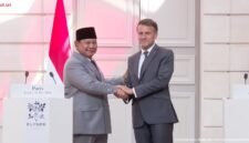 Presiden Republik Indonesia, Prabowo Subianto, dalam upacara penyambutan resmi kenegaraan di Paris, Prancis, Kamis (28/5/2026). (Tangkapan Layar Youtube BPMI Setpres)