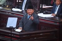 Presiden Prabowo Subianto menyampaikan pidato dalam Rapat Paripurna ke-19 DPR RI Masa Persidangan V Tahun Sidang 2025-2026 di kompleks Parlemen, Jakarta, Rabu (20/5/2026). DPR menggelar rapat paripurna dengan agenda antara lain penyampaian Kerangka Ekonomi Makro dan Pokok-Pokok Kebijakan Fiskal oleh Presiden Prabowo. ANTARA FOTO/Rivan Awal Lingga/app/kye