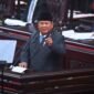  Presiden Prabowo Subianto menyampaikan pidato dalam Rapat Paripurna ke-19 DPR RI Masa Persidangan V Tahun Sidang 2025-2026 di kompleks Parlemen, Jakarta, Rabu (20/5/2026). DPR menggelar rapat paripurna dengan agenda antara lain penyampaian Kerangka Ekonomi Makro dan Pokok-Pokok Kebijakan Fiskal oleh Presiden Prabowo. ANTARA FOTO/Rivan Awal Lingga/app/kye