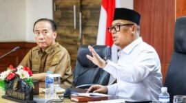Rapat koordinasi bertajuk Standarisasi Pelaporan dan Kinerja BUMD Menuju Efisiensi, Transparansi, dan Peningkatan PAD di Balairung Raja Ali Kelana, Kantor Gubernur Kepri, Selasa (5/5/2026). Foto: diskominfo Kepri