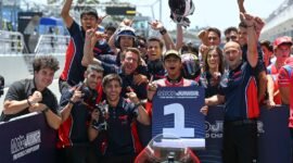 Pebalap binaan PT Astra Honda Motor (AHM) itu meraih kemenangan perdana di Moto3 Junior World Championship 2026 usai finis pertama pada putaran kedua di Sirkuit Estoril, Portugal, Minggu (14/6/2026). Foto: Istimewa