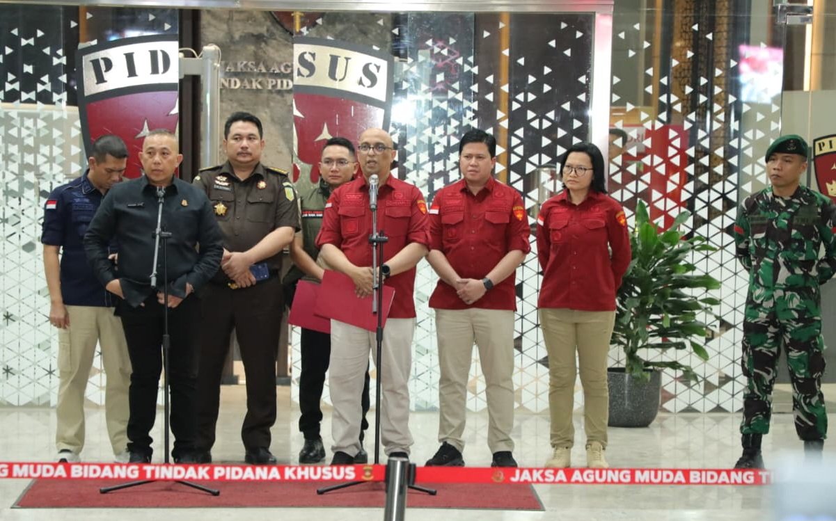 Direktur Penyidikan Jaksa Agung Muda Tindak Pidana Khusus (Jampidsus) Kejagung, Syarief Sulaeman Nahdi saat konferensi pers di Gedung Kejaksaan Agung, Jakarta, Rabu (3/6/2026). Foto: Dok. Puspenkum Kejagung