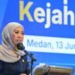 Menteri Komunikasi dan Digital (Menkomdigi) Meutya Hafid saat kegiatan “Kumpul Komunitas Waspada Kejahatan Digital” di Medan, Sumatra Utara, Sabtu (13/6/2026). Foto: Amiriyandi InfoPublik