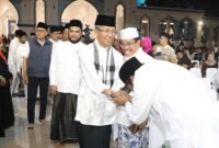 Peringati Tahun Baru Islam 1 Muharram 1448 Hijriah di Masjid Agung Raja Hamidah, Batamcentre, Senin (15/6/2026) malam, berlangsung khidmat tersebut dihadiri ribuan jemaah. Foto: Humas Diskominfo Batam