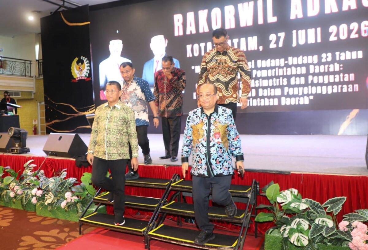 ekda Batam, Firmansyah, menghadiri Rakorwil Sumatera ADKASI Tahun 2026 di Hotel Pacific Palace, Jodoh, Kecamatan Batuampar, Sabtu (27/6/2026). Foto: Humas Diskominfo Batam