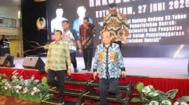 ekda Batam, Firmansyah, menghadiri Rakorwil Sumatera ADKASI Tahun 2026 di Hotel Pacific Palace, Jodoh, Kecamatan Batuampar, Sabtu (27/6/2026). Foto: Humas Diskominfo Batam