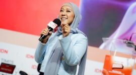 Menkomdigi Meutya Hafid saat memaparkan peluang dan strategi transformasi digital Indonesia menuju penguatan ekonomi digital regional di acara Indonesia SUmmit 2026 by IDN News di Jakarta. foto: Kemkomdigi