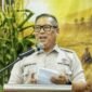 Wakil Gubernur Kepri Nyanyang Haris Pratamura menyampaikan kata sambutan pada pelantikan pengurus DPC HKTI se Provinsi Kepri masa bakti 2026-2031 di Hotel Harmoni One, Batam, Minggu (28/6/2026). Foto: Diskominfo Kepri