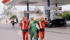 Pertamina Patra Niaga Regional Sumatera Bagian Utara (Sumbagut) menguji kesiapsiagaan tanggap darurat melalui Pelatihan dan Simulasi Penanggulangan Keadaan Darurat (PKD) di SPBU CODO 13.233.404, Aceh Besar, pada 8–10 Juni 2026.. Foto: Istimewa