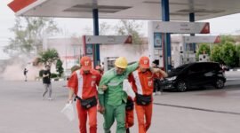 Pertamina Patra Niaga Regional Sumatera Bagian Utara (Sumbagut) menguji kesiapsiagaan tanggap darurat melalui Pelatihan dan Simulasi Penanggulangan Keadaan Darurat (PKD) di SPBU CODO 13.233.404, Aceh Besar, pada 8–10 Juni 2026.. Foto: Istimewa