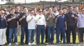 Anggota Komisi I DPRD Kota Batam, Dr. Muhammad Mustofa, SH., MH, menghadiri pisah sambut Komandan Batalyon Infanteri 10 Marinir/Satria Bhumi Yudha (Danyonif 10 Mar/SBY) di Lapangan Tembak Pistol Yonif 10 Marinir/SBY, Pulau Setokok, Batam, Sabtu (18/7/2026). Foto: istimewa