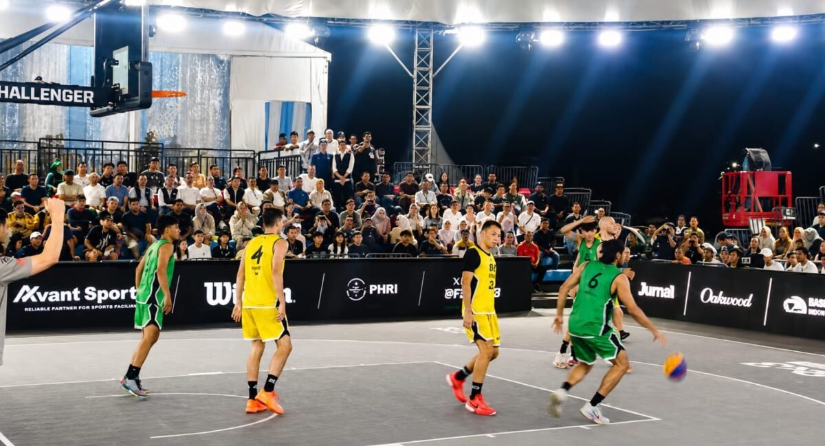 PertandinganTiimnas Indonesia Balige VS Serbia UB FIBA 3x3 Challengers Batam 2026, di Dataran Engku Putri, Sabtu (25/7/2026) malam. 