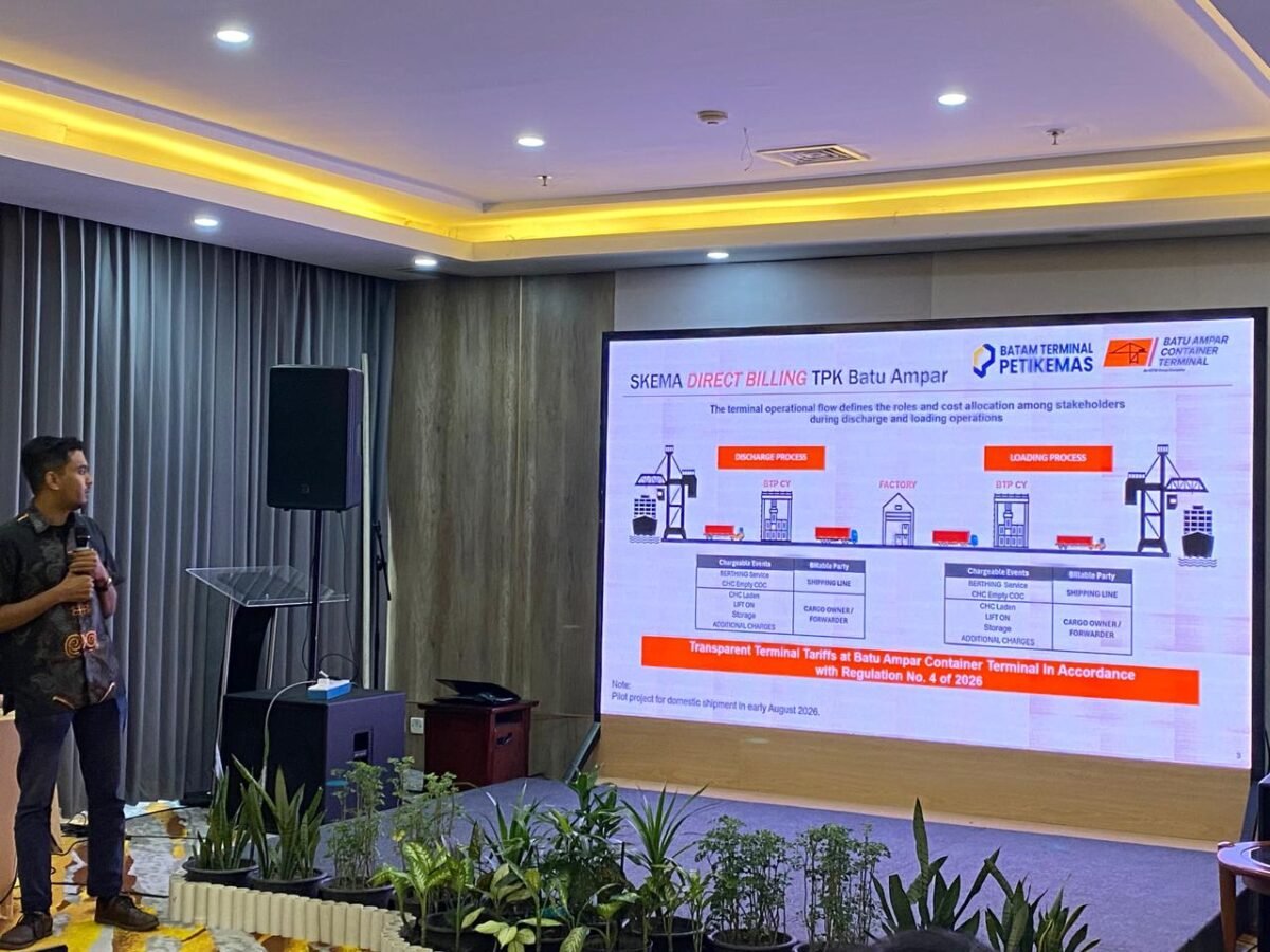 Sosialisasi dan Diskusi Transformasi Pelabuhan Batu Ampar yang mempertemukan BP Batam, PT Batam Terminal Petikemas, serta pelaku usaha logistik dan jasa kepelabuhanan, Rabu (1/7/2026). Foto: Istimewa
