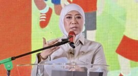 Menteri Komunikasi dan Digital (Menkomdigi), Meutya Hafid, dalam Festival Generasi Berani Exploring yang digelar dalam rangka Hari Anak Nasional, di Cibis Park. Foto: Audie Ichsan InfoPublik/Igid/Ditjen KPM Kemkomdigi
