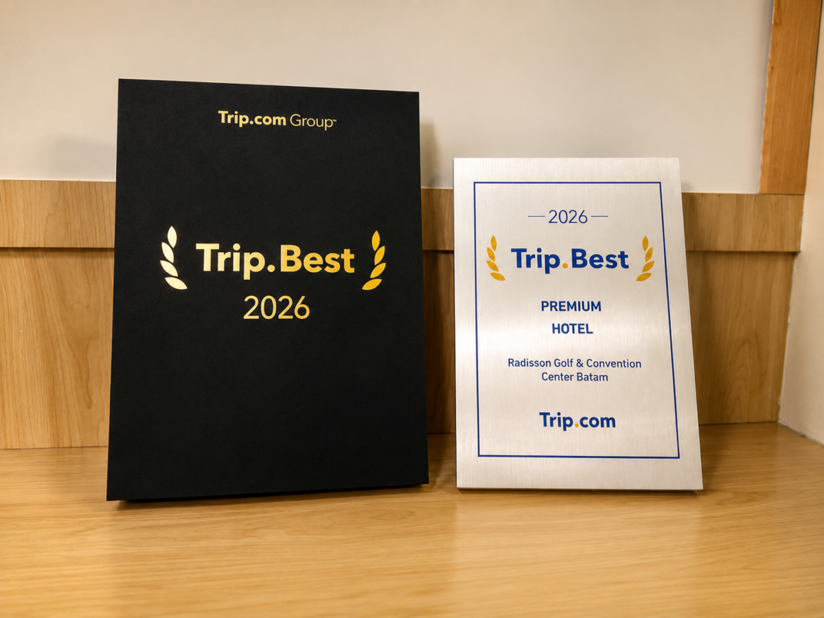 Radisson Golf & Convention Center Batam kembali mencatat prestasi dengan meraih penghargaan Trip.Best Premium Hotel 2026 dari Trip.com. Foto: Istimewa