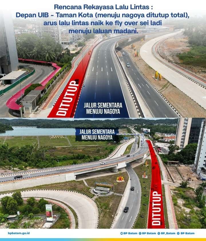 BP Batam mulai merekonstruksi Jalan Gajah Mada, ruas Pura Agung Amerta Bhuana hingga Taman Kota, pada 25 Juli 2026. Foto: istimewa