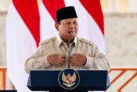 Presiden Prabowo Subianto saat meresmikan lima bendungan di Lombok Barat, Nusa Tenggara Barat, Jumat (10/7/2026). Tangkapan Layar Youtube BPMI Setpres