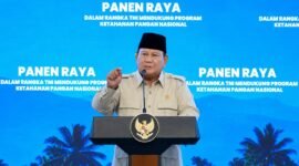 Presiden Prabowo Subianto saat memimpin Panen Raya Serentak bersama TNI di Kabupaten Malang, Jawa Timur, Jumat (17/7/2026). (Tangkapan Layar Youtube BPMI Setpres)