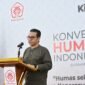 Wamenkomdigi Nezar Patria memberikan sambutan dalam acara Kick Off Konvensi Humas Indonesia 2026 di Antara Heritage, Pasar Baru, Jakarta Pusat. Foto: Humas Kemkomdigi