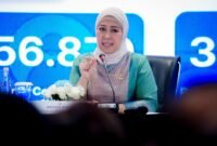 Menkomdigi Meutya Hafid dalam OJK Banking Forum 2026 bertema Penguatan Tata Kelola Teknologi Informasi Perbankan serta Peningkatan Upaya Pemberantasan Kejahatan Keuangan dan Perjudian Online di Era Digital di Jakarta. (Foto: Dok. Kemkomdigi