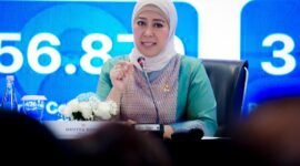 Menkomdigi Meutya Hafid dalam OJK Banking Forum 2026 bertema Penguatan Tata Kelola Teknologi Informasi Perbankan serta Peningkatan Upaya Pemberantasan Kejahatan Keuangan dan Perjudian Online di Era Digital di Jakarta. (Foto: Dok. Kemkomdigi