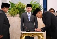 Presiden Prabowo Subianto secara resmi melantik Sudaryono sebagai Kepala Badan Gizi Nasional (BGN) di Istana Negara, Jakarta, pada Rabu (22/7/2026). Foto: BPMI Setpres/Cahyo