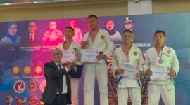 Serda Andika Roma Saputra, di Spider Challenge 2026: Kejuaraan Jiujitsu Antar Dojo se-Provinsi Kepulauan Riau (Kepri) berlangsung di Mall Botania 2, Batam, Sabtu (1/8/2026). foto: istimewa
