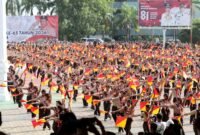 Upacara Peringatan Hari Pramuka ke-65 Tingkat Kota Batam di Dataran Engku Putri, Batam Center, Selasa (18/8/2026). Foto: Humas Dikominfo Batam