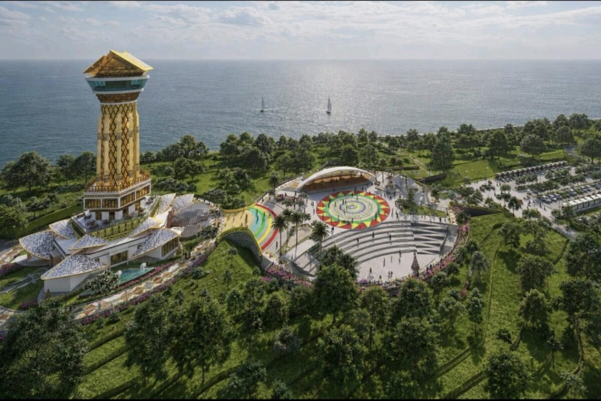 Animasi bangunan Museum dan Monumen Bahasa Nasional Pulau Penyengat. (Sumber: Dinas PUPP Kepri)