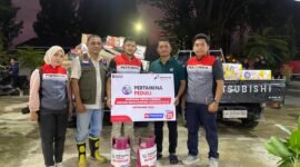 Pertamina menyalurkan sembako, kebutuhan pengungsi, perlengkapan ibu dan anak, serta LPG untuk mendukung operasional dapur umum. Bantuan tersebut disalurkan pada Rabu (23/9/2026). Foto: Istimewa