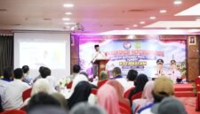 Wali Kota Batam, Amsakar Achmad, menyampaikan sambutan saat menghadiri Pengukuhan Pengurus GMPP Kota Batam di Golden View Hotel, Bengkong, Sabtu (12/9/2026). Foto: Humas Diskominfo Kota Batam