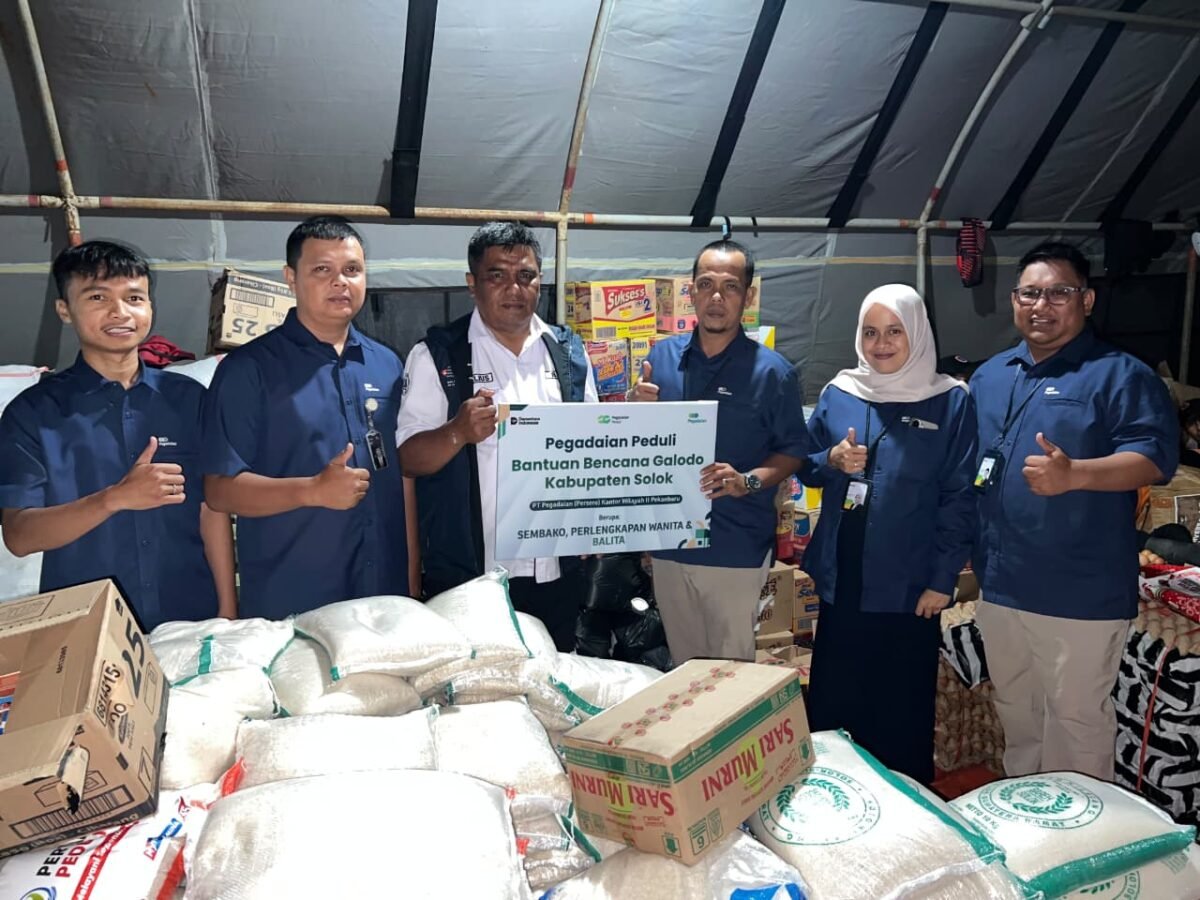 PT Pegadaian Kantor Wilayah II Pekanbaru bergerak membantu warga terdampak galodo dan banjir bandang di Kabupaten Solok, Sumatera Barat.