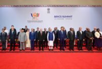  Presiden Prabowo Subianto mengikuti rangkaian hari kedua Konferensi Tingkat Tinggi (KTT) BRICS 2026 pada Minggu (13/9/2026), di Bharat Mandapam, New Delhi, Republik India. Foto: BPMI Setpres/Muchlis Jr