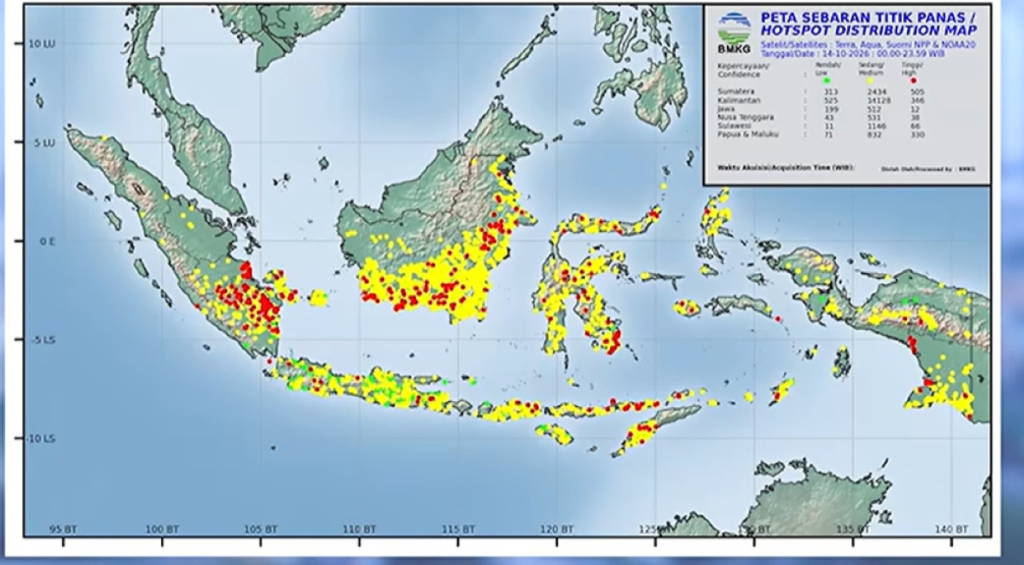 Sebaran titik panas (BMKG)