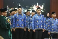 Pelantikan CPNS menjadi PNS serta PNS dalam Jabatan Fungsional di lingkungan Pemprov Kepri digelar di Ruang Rupatama Lantai 4 Kantor Gubernur Kepri, Kamis (1/10/2026). (Harun/DISKOMINFO KEPRI)