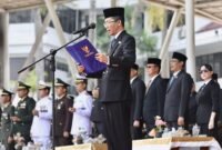 Sejumlah pegawai mengikuti upacara Peringatan Hari Kesaktian Pancasila Tingkat Kota Batam Tahun 2026 di Dataran Engku Putri, Batamcentre, Kamis (1/10/2026). Foto: Humas Diskominfo Batam