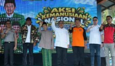 Wakil Gubernur Kepri Nyanyang Haris Pratamura menghadiri Aksi Kemanusiaan Nasional digagas Pimpinan Wilayah Gerakan Pemuda Ansor Kepulauan Rian di Pantai Nongsa, Batam, Kamis (29/10/2026). (Ziqri)